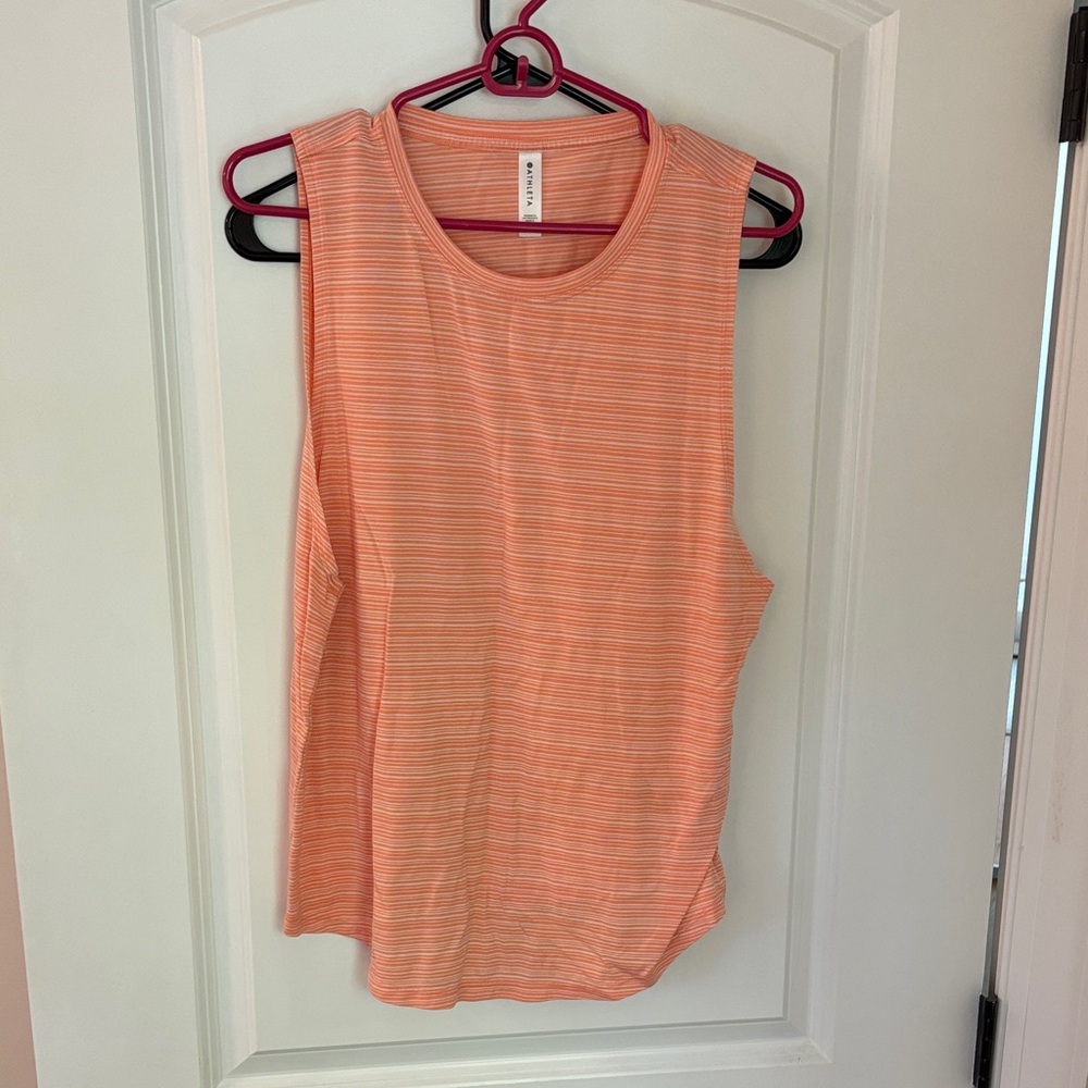 Athleta Women's Coral Striped Muscle Tee